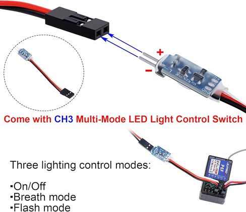 رف سرير من الألومنيوم وحامل إطارات احتياطية مع شريط إضاءة LED أبيض ساطع ومجموعة مفاتيح التحكم في الإضاءة CH3 لشاحنة 1/18 TRX4M F-150 High Trail الزاحفة in Saudi Arabia