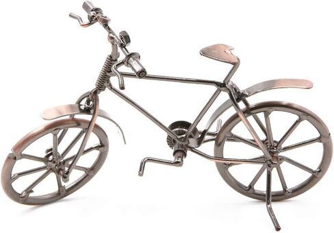 Vintage Metal Bicycle Ornaments Desktop Crafts Ironwork Bike Figurines Bike Miniature Home Decoration for Children Toys Gifts (Red Copper) in Saudi Arabia
