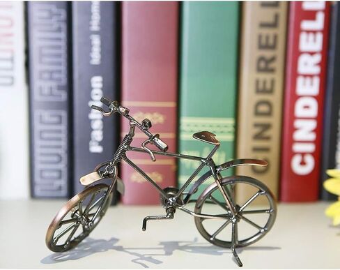 Vintage Metal Bicycle Ornaments Desktop Crafts Ironwork Bike Figurines Bike Miniature Home Decoration for Children Toys Gifts (Red Copper) in Saudi Arabia