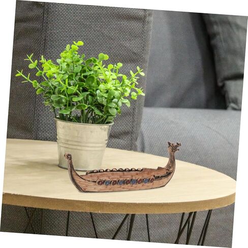 Viking Pirate Ship Model Vintage Resin Decorative Boat Sculpture for Home Desk Multi-Functional Nautical Decor for Living Room Bedroom Office and Study in Saudi Arabia