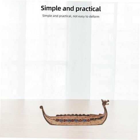 Viking Pirate Ship Model Vintage Resin Decorative Boat Sculpture for Home Desk Multi-Functional Nautical Decor for Living Room Bedroom Office and Study in Saudi Arabia
