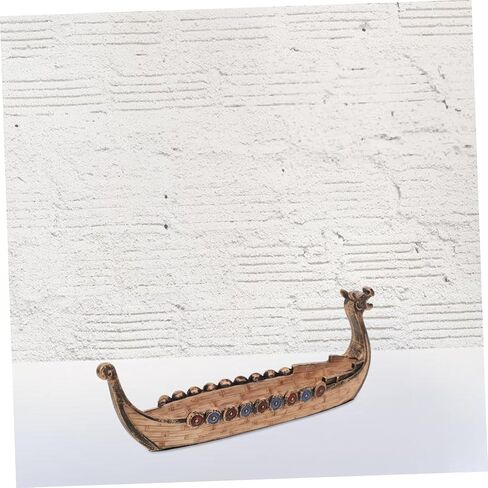 Viking Pirate Ship Model Vintage Resin Decorative Boat Sculpture for Home Desk Multi-Functional Nautical Decor for Living Room Bedroom Office and Study in Saudi Arabia