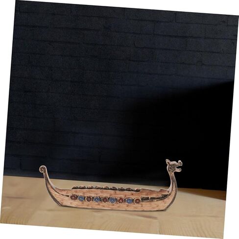 Viking Pirate Ship Model Vintage Resin Decorative Boat Sculpture for Home Desk Multi-Functional Nautical Decor for Living Room Bedroom Office and Study in Saudi Arabia