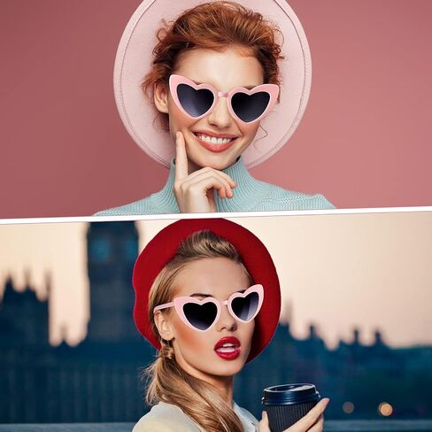 Heart Shaped Sunglasses for Women – Vintage Love Retro Polarized UV400 Protection Wedding Bride Shades in Saudi Arabia