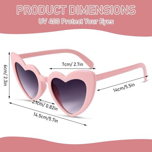 Heart Shaped Sunglasses for Women – Vintage Love Retro Polarized UV400 Protection Wedding Bride Shades in Saudi Arabia