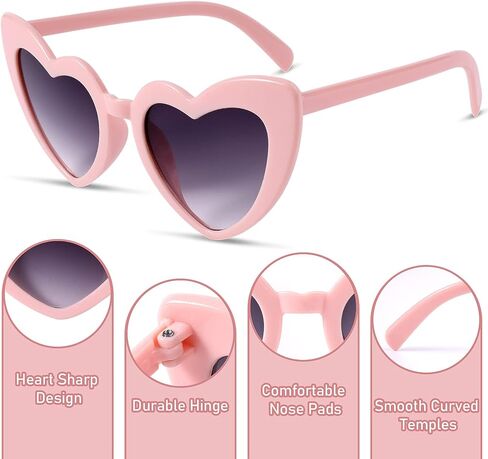 Heart Shaped Sunglasses for Women – Vintage Love Retro Polarized UV400 Protection Wedding Bride Shades in Saudi Arabia