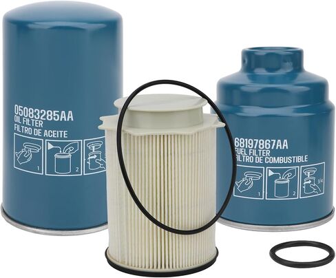 طقم فلتر رام 6.7 لتر الكمون يناسب 2013-2018 | | يستبدل 68197867AA 68157291AA 5083285AA، فلتر الزيت/الوقود من فئة OEM وفاصل الوقود/الماء. in Kuwait