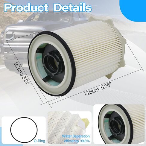 طقم فلتر رام 6.7 لتر الكمون يناسب 2013-2018 | | يستبدل 68197867AA 68157291AA 5083285AA، فلتر الزيت/الوقود من فئة OEM وفاصل الوقود/الماء. in Kuwait