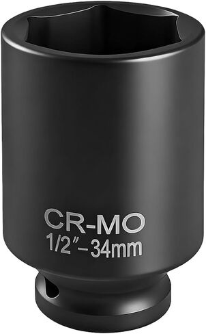 Car 1/2" Drive x 36mm Impact Socket, 6 Point Deep Impact Axle Nut Socket for Easy Removal of Axle Shaft Nut, 6 PT Hex Anti-Rust 1/2-inch Drive Repair Tool, Universal for Vehicles in Saudi Arabia
