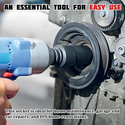 Car 1/2" Drive x 36mm Impact Socket, 6 Point Deep Impact Axle Nut Socket for Easy Removal of Axle Shaft Nut, 6 PT Hex Anti-Rust 1/2-inch Drive Repair Tool, Universal for Vehicles in Saudi Arabia