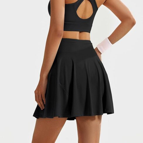 TAISIM Women's High Waist Workout Skort-No Chafe Athletic Skirt with Built-in Shorts&Pocket,Quick Dry for Running,Tennis,Gym in Saudi Arabia
