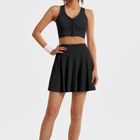 TAISIM Women's High Waist Workout Skort-No Chafe Athletic Skirt with Built-in Shorts&Pocket,Quick Dry for Running,Tennis,Gym in Saudi Arabia
