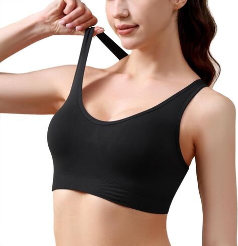 Double Couple Sports Bras for Women Padded High Support Adjustable Crossback Bra Seamless High Impact Yoga Gym Workout Bras in Kuwait