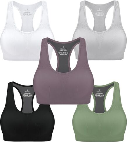 AENLLEY Padded Racerback Sports Bras for Women - Breathable Medium Support for Yoga Gym Workout Fitness in Saudi Arabia