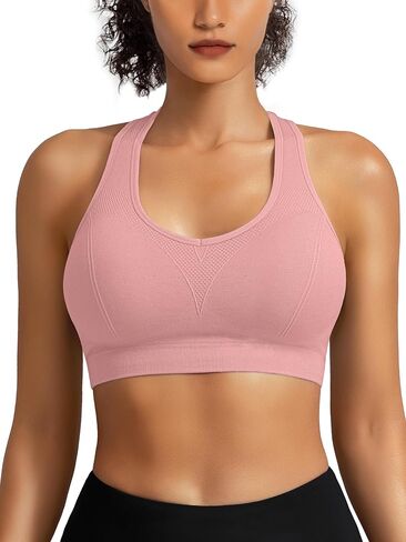 AENLLEY Padded Racerback Sports Bras for Women - Breathable Medium Support for Yoga Gym Workout Fitness in Saudi Arabia