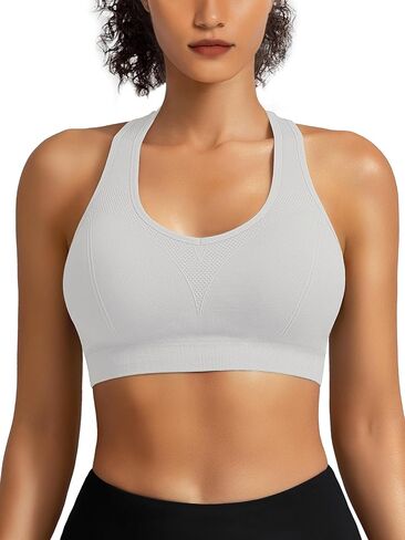 AENLLEY Padded Racerback Sports Bras for Women - Breathable Medium Support for Yoga Gym Workout Fitness in Saudi Arabia