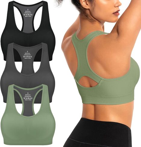 AENLLEY Padded Racerback Sports Bras for Women - Breathable Medium Support for Yoga Gym Workout Fitness in Saudi Arabia
