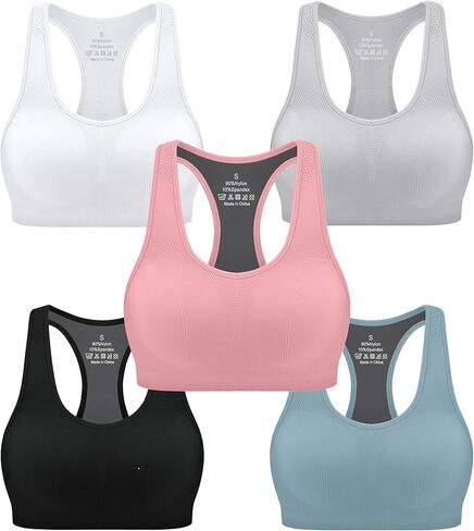 AENLLEY Padded Racerback Sports Bras for Women - Breathable Medium Support for Yoga Gym Workout Fitness in Saudi Arabia