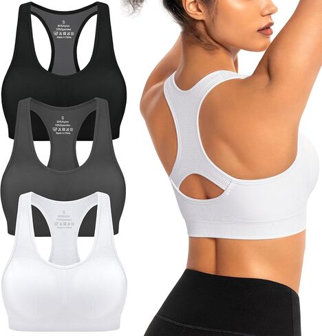 AENLLEY Padded Racerback Sports Bras for Women - Breathable Medium Support for Yoga Gym Workout Fitness in Saudi Arabia