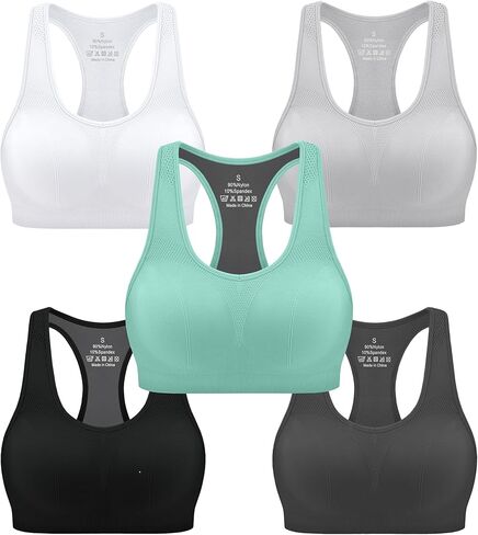 AENLLEY Padded Racerback Sports Bras for Women - Breathable Medium Support for Yoga Gym Workout Fitness in Saudi Arabia