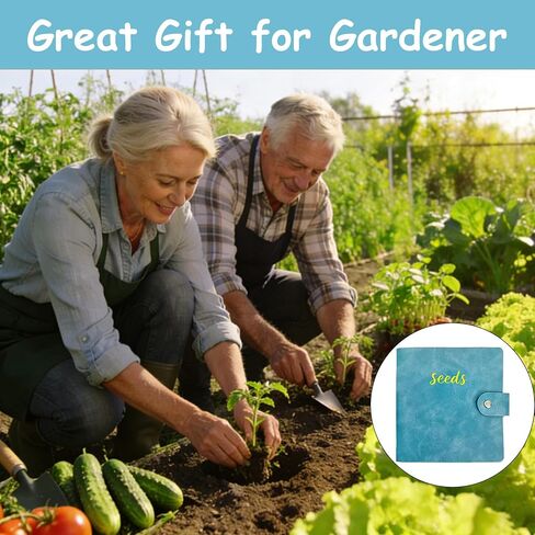 غلاف منظم لتخزين البذور، منظم حزم بذور البولي يوريثان مع 50 جيبًا شفافًا (25 حزمة من غلاف الملاءة) و50 مغلفًا للبذور، كتاب حامل بذور الحديقة، حافظة بذور نبات الزهرة الزرقاء in Kuwait