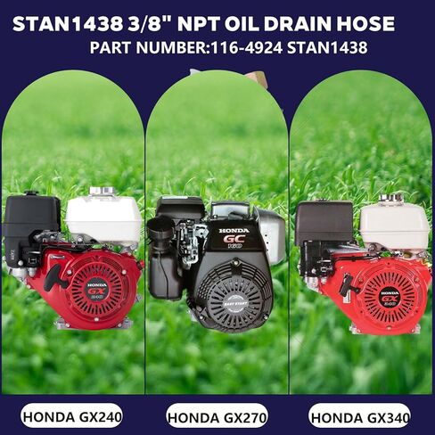 قطعة واحدة 116-4924 STAN1438 3/8 بوصة خرطوم تصريف الزيت NPT بطول 14 بوصة يناسب محركات Ko-hler Tecumseh (أزرق) in Kuwait