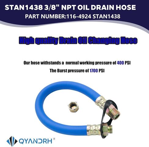 قطعة واحدة 116-4924 STAN1438 3/8 بوصة خرطوم تصريف الزيت NPT بطول 14 بوصة يناسب محركات Ko-hler Tecumseh (أزرق) in Kuwait