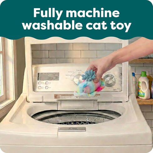 فورهافن مجموعة العاب للقطط مع 2 كيس نعناع بري للقطط في الاماكن المغلقة، قابلة للغسل ومتينة مع جيب النعناع البري قابل لاعادة الملء - مجموعة العاب القطط، ازرق مصبوغ، مجموعة من قطعتين in Kuwait