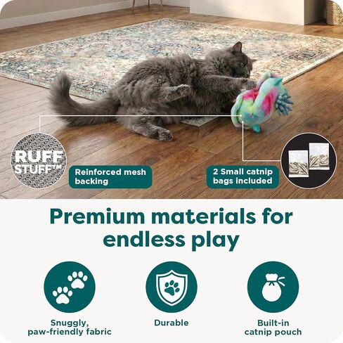 فورهافن مجموعة العاب للقطط مع 2 كيس نعناع بري للقطط في الاماكن المغلقة، قابلة للغسل ومتينة مع جيب النعناع البري قابل لاعادة الملء - مجموعة العاب القطط، ازرق مصبوغ، مجموعة من قطعتين in Kuwait