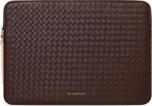 Comfyable Woven Laptop Sleeve 13 Inch Faux Leather Compatible with 13/13.3/14 Inch MacBook Air & MacBook Pro M5 M4 M3 M2 2025, Mac Travel Case for Men Women, Computer Sleeve, Mocha Brown in Saudi Arabia