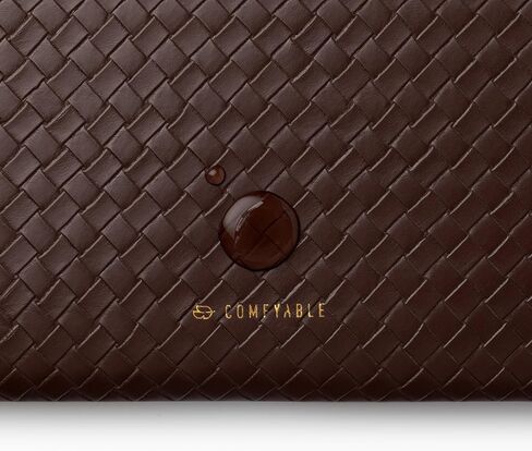 Comfyable Woven Laptop Sleeve 13 Inch Faux Leather Compatible with 13/13.3/14 Inch MacBook Air & MacBook Pro M5 M4 M3 M2 2025, Mac Travel Case for Men Women, Computer Sleeve, Mocha Brown in Saudi Arabia