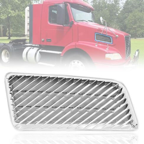 Replacement Chrome Side Hood Air Intake Grill Grille for 1998-2015 VNM Semi Trucks Black in Kuwait