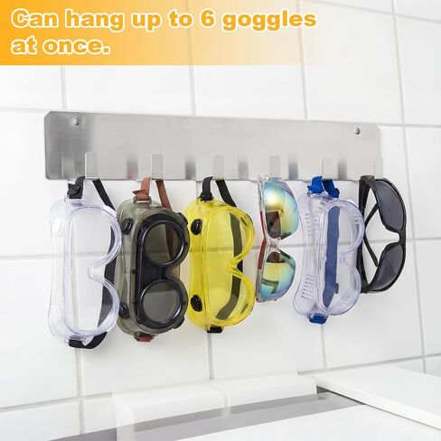 Blulu 2 Pack Aluminum Goggle Helmet Storage Rack Wall Mount 12 Hooks Goggle Organizer Hardware for Race Car Enclosed Trailer, Garage, Motorcycle Accessories in Saudi Arabia