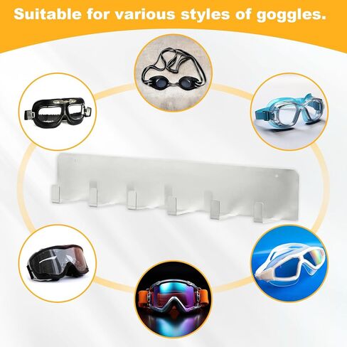 Blulu 2 Pack Aluminum Goggle Helmet Storage Rack Wall Mount 12 Hooks Goggle Organizer Hardware for Race Car Enclosed Trailer, Garage, Motorcycle Accessories in Saudi Arabia