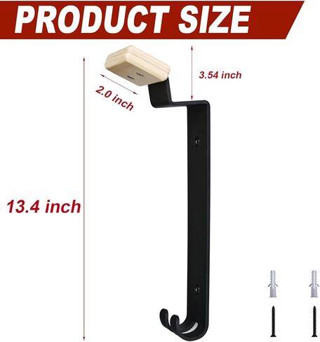 رف خوذة عالي التحمل مثبت على الحائط مع خطافات طويلة جدًا قطعتين - منظم حامل خوذة الدراجة النارية للخوذات كبيرة الحجم، ملحقات الدراجات النارية، مدخل المرآب in Kuwait