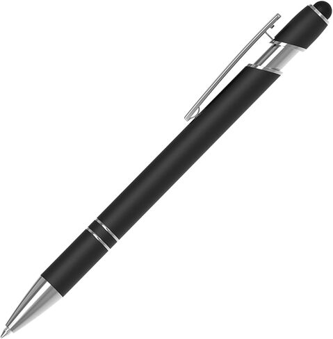 12 Pack Black Stylus Pens, 2-in-1 Ballpoint Pen with Metal Stylus Tip for Touch Screens, 1.0 mm Black Ink Smooth Writing Pens for Office, School, Gift (12 PCS, Black) in Kuwait