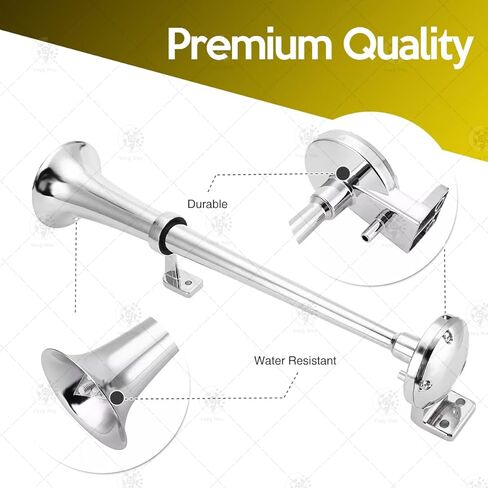 VaygWay 12V Loud Single Trumpet Air Horn – Super Loud 150DB Single Trumpet Air Train Horn Compressor Kit- Single Trumpet Car Air Horn Relay Included -for Car Truck Vehicle Train SUV in Saudi Arabia