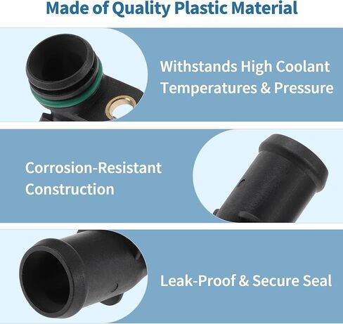 Engine Coolant Hose Connector for Volkswagen Atlas 3.6L 2018-2023 Plastic Radiator Coolant Hose Pipe Connector No.03H121118 Black 1 Pcs in Kuwait