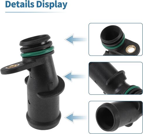 Engine Coolant Hose Connector for Volkswagen Atlas 3.6L 2018-2023 Plastic Radiator Coolant Hose Pipe Connector No.03H121118 Black 1 Pcs in Kuwait