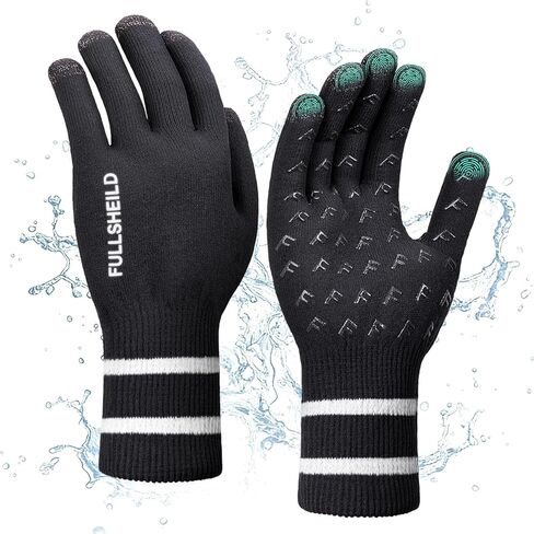 قفازات صوف ميرينو مقاومة للماء من Fullsheild للرجال قفازات متماسكة تعمل باللمس مضادة للانزلاق لصيد الأسماك والمشي لمسافات طويلة والصيد والعمل in Kuwait