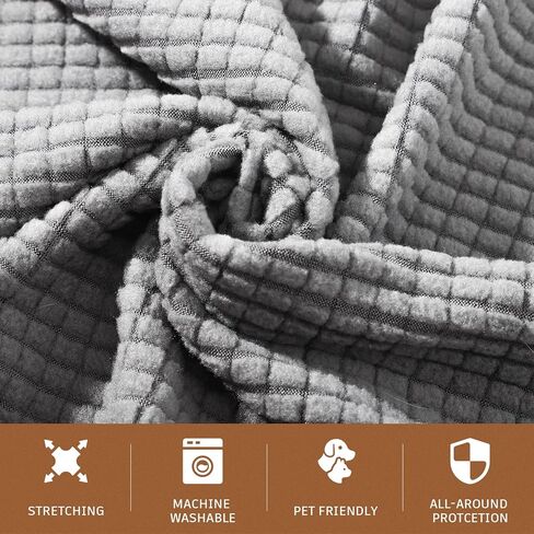 2 Pcs Couch Arm Covers Polyester Anti- Slip Armchair Cover for Chairs Sofa Stretch Furniture Protector Washable Light Grey in Saudi Arabia