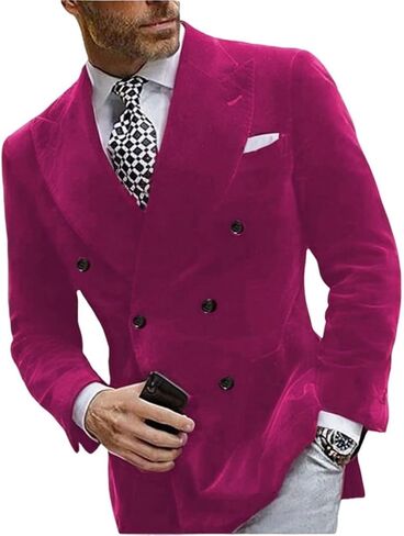 سترة رجالي مخملية من Mi Bo Tong سترة مزدوجة الصدر مع طية صدر السترة للعشاء وسترة معطف للحفلات الراقصة in Kuwait