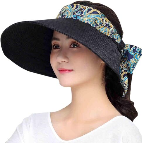 Women Big Brim Visor Cap Sun Hat UV Protection SPF50+ for Golf Beach Outdoor in Saudi Arabia