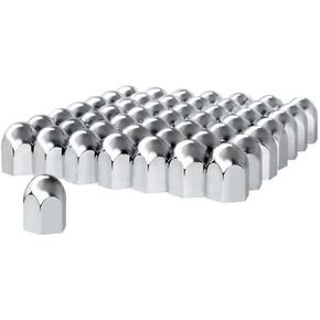 United Pacific 10057Cb - Wheel Lug Nut Cover Set - 1-1/2" X 2-1/4" Chrome Plastic Standard Nut Cover - Push-On (60/Pack)