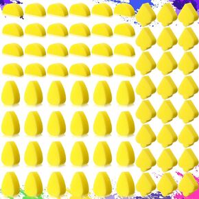 Mifoci 72 Pcs Halloween Face Paint Sponges Petal Half Moon Spade Face Painting Sponges High Density Makeup Sponge Face Painting Supplies for Adult Halloween Party Makeup Art Works Body Paint(Yellow)