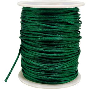 1.5mm Satin Nylon Trim Cord, 263Feet Rattail Beading String Cord for Arts and Crafts, Macrame Bracelets, Necklaces,DIY, Jewelry Making(Black)
