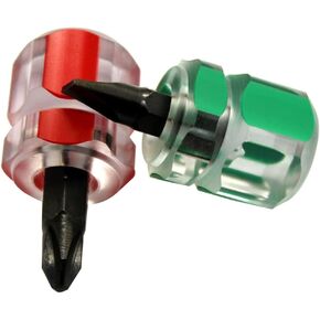 2 Pieces Sewing Machine Screwdriver Mini Short Screwdriver Needle Plate Screwdriver Sewing Machine Needle Plate Screwdriverwith Flat Head and Phillips Head, Red and Green