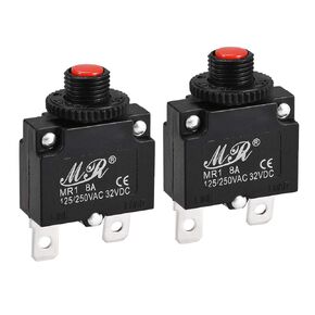 uxcell Thermal Circuit Breakers 16A 125/250V AC 32V DC Push Button Manual Reset Overload Protector Switch 2 Pcs