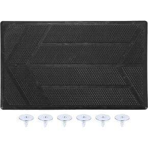 X AUTOHAUX Universal Car Vehicles Trucks Floor Carpet Mat Patch Heel Scuff Plate Foot Rest Pedal Pad Arrow Shape Black