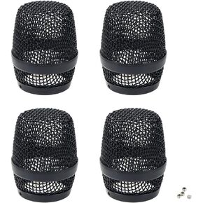 4 Pack Replacement Ball Head Mesh Microphone Grill for Baier BBS Wireless Microphone and Wired Mics (Black)